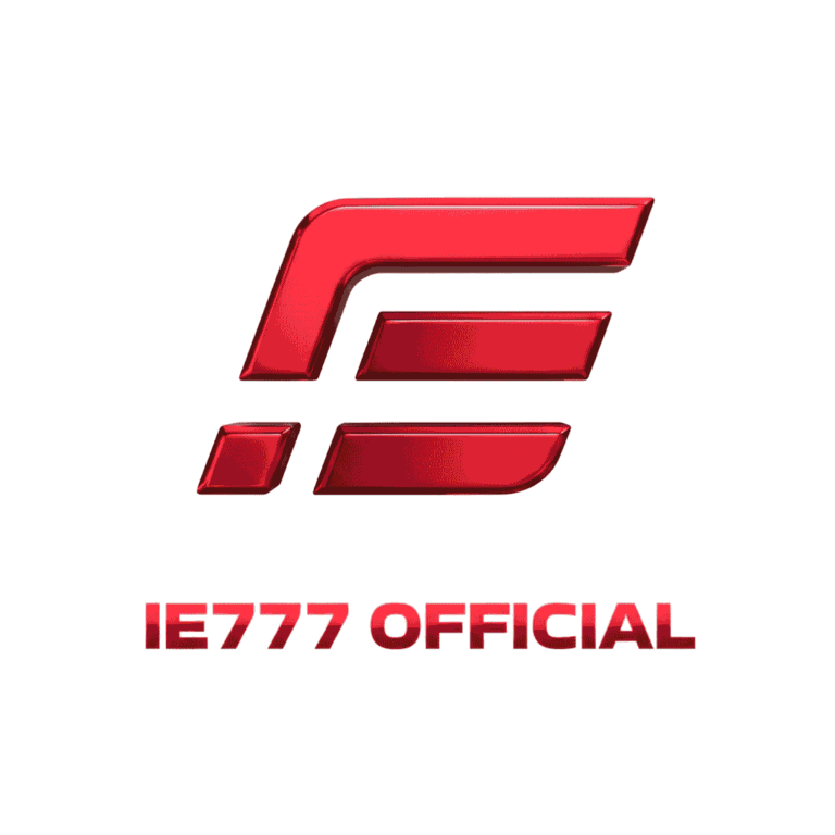 IE 777 Official Logo, 3D Red Text. Download the IE 777 APP and IE 777 APK.